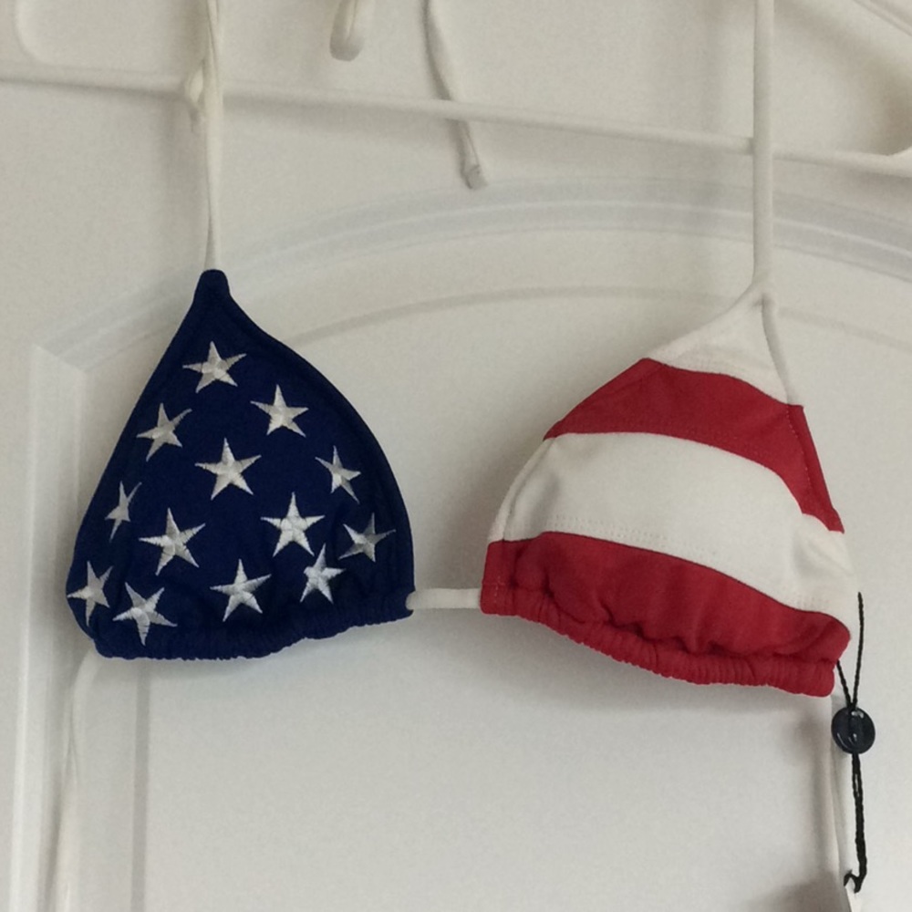NWT Polo Ralph Lauren American Flag Bikini Top